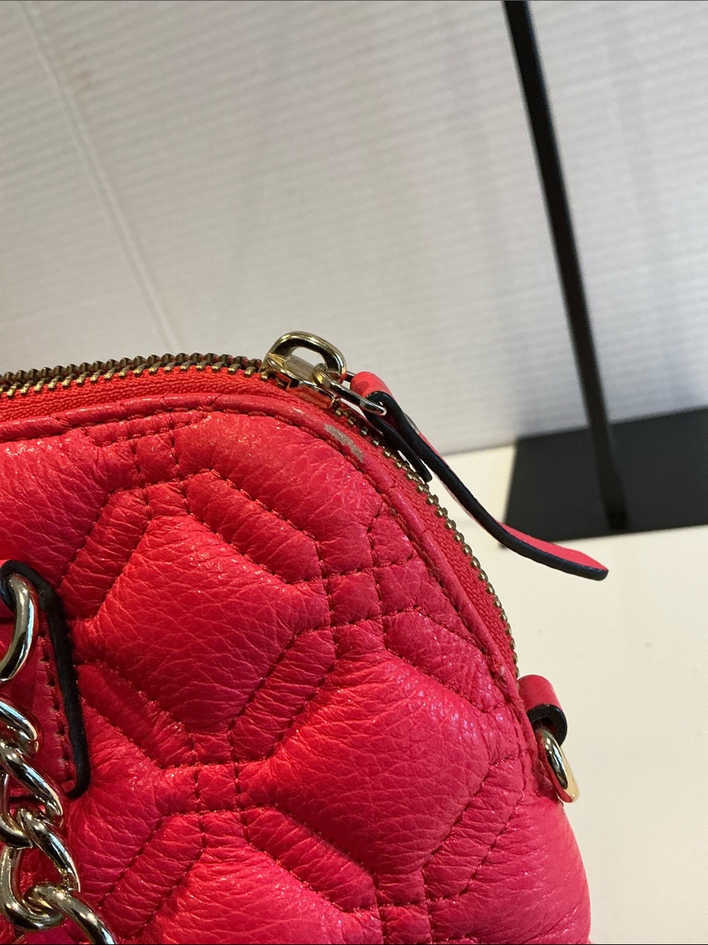 kate spade Quilted Coral Satchel with Gold Hardware - Picture 8 of 8